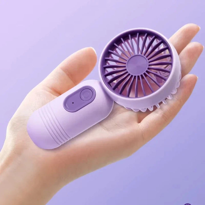 Mini Handheld USB Fan – 3-Speed Strong Wind Portable Desk Fan, Rechargeable for Students, Office, Outdoor, Travel, and Camping | Bowlift