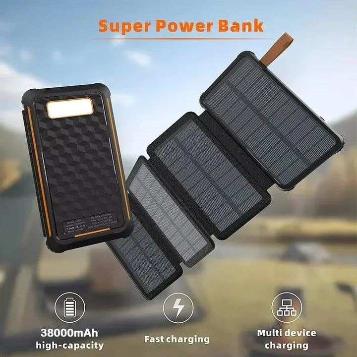 BowLift | Solar-Powerbank SunCharge Fold | Foldable Solar Panel & USB Output | Waterproof & Outdoor Suitable | For Phone, Camping & Travel