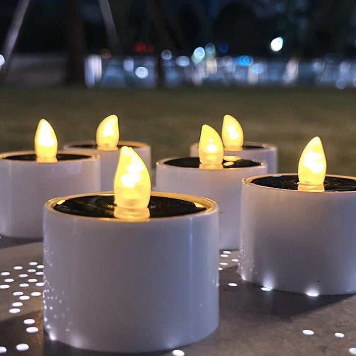 Solar-powered LED candles - Flickering outdoor lighting for garden and patio | Bowlift