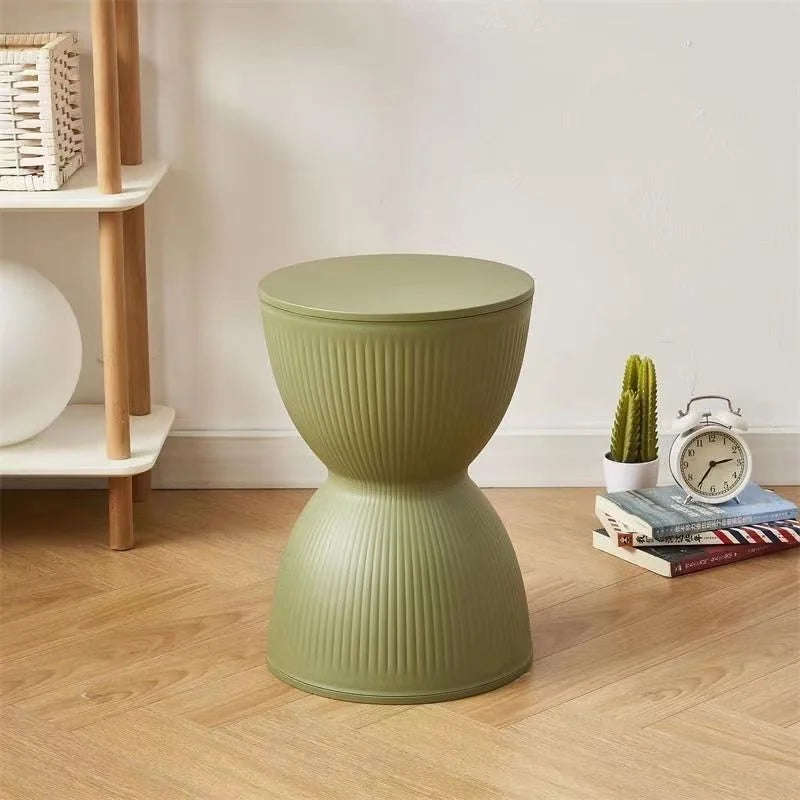 BowLift | Nordic Plastic Low Side Table with Hourglass Design