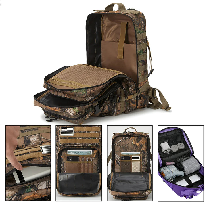 BowLift | TACTICO45 45 L Outdoor Rucksack | Molle-System | 3-Day Capacity | Robust & Multifunctional – Black/Khaki/Olive