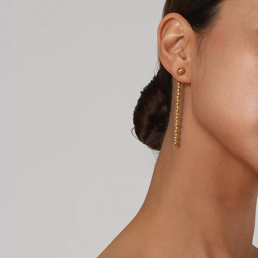 BowLift | Dainty Golden Bead Tassel Earrings