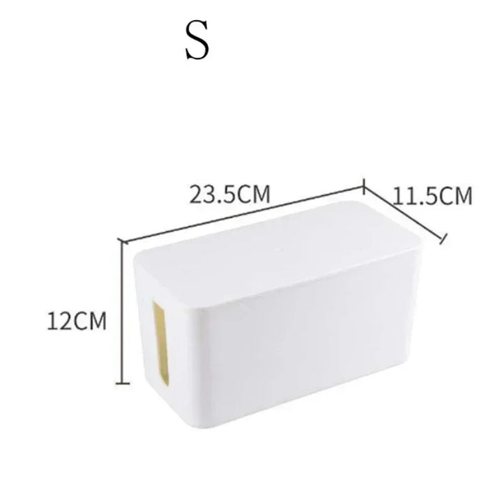 BowLift | Kabelux Cable Box with Lid | 32×13×12 cm | Socket & Charging Cable Organizer | Dust Protection for Power Supplies & Routers