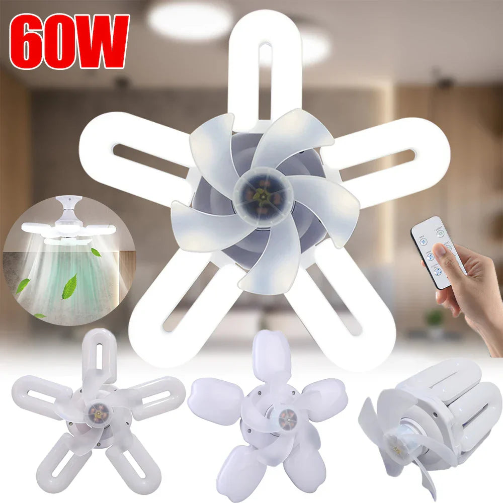 Silent Adjustable Remote Control Ceiling Foldable Fan Lamp | Bowlift