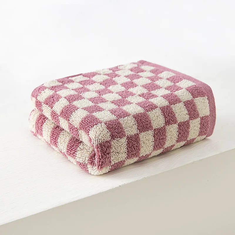 Grids Cotton Face Towel | Bowlift