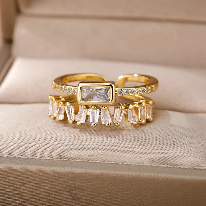 BowLift | Double Layered Staggering Baguette Diamond Ring