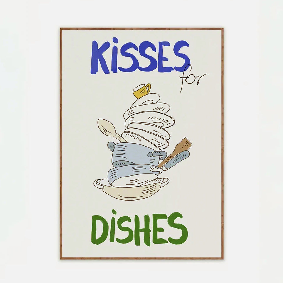 Kisses for Dishes Wall Art | Bowlift