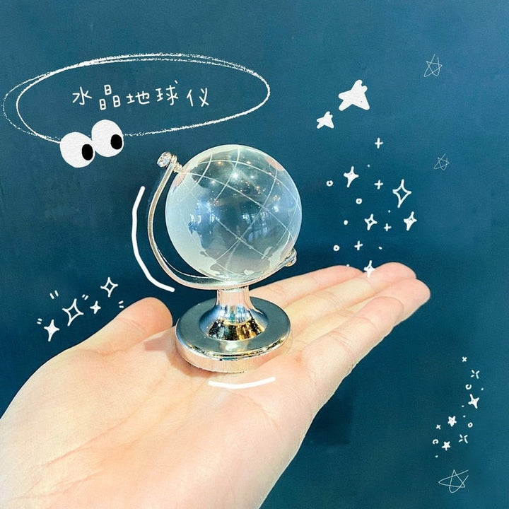 Crystal Transparent Miniature Glass Earth Globe | Bowlift