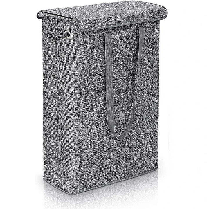 BowLift | NarrowBin Laundry Basket | Narrow & 45L Volume | With Lid & Handles | For Bathroom & Hall