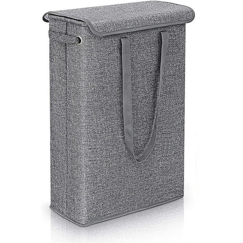 BowLift | NarrowBin Laundry Basket | Narrow & 45L Volume | With Lid & Handles | For Bathroom & Hall