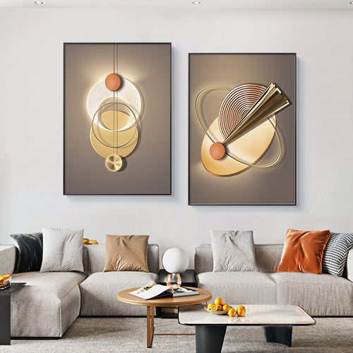 Neutral Chic Modern Aesthetics Sun Moon Wall Art Fine Art Canvas Prints Modern Pictures For Luxury Apartment Living Room Home Office Decor | Bowlift