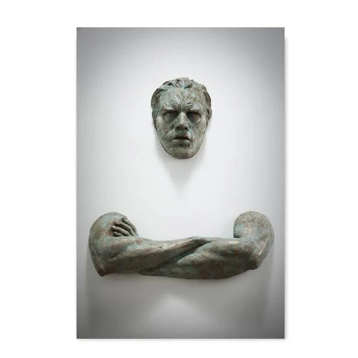 Modern Urban Abstract Iron Statue Wall Art Fine Art Canvas Prints 3d Visualization Figure Art Pictures For Minimalist Apartment Wall Decor | Bowlift