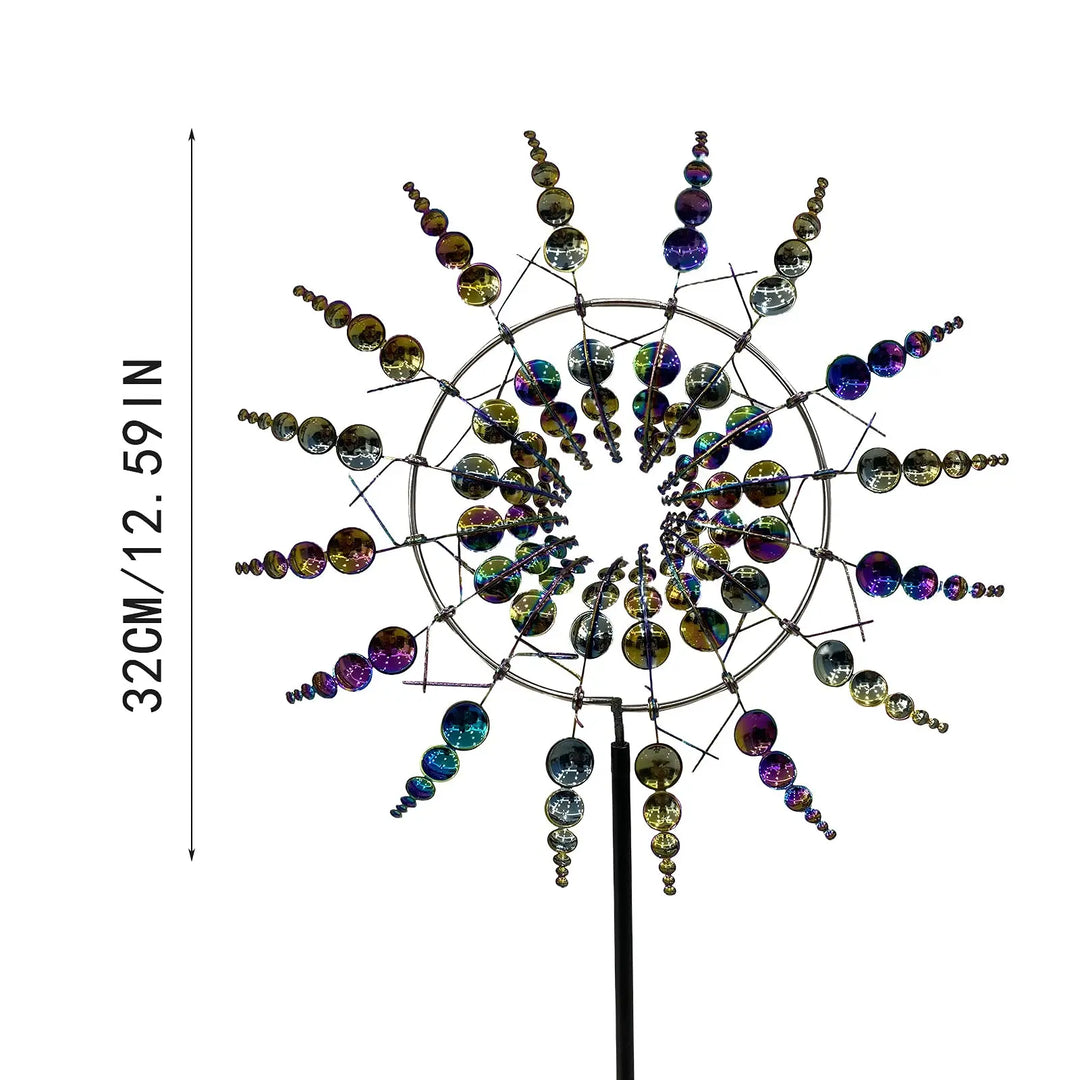 Unique Solar-Powered Kinetic Metal Windmill Spinner - Magical Wind Collectors for Patio, Garden, Lawn Outdoor Decoration Bowlift