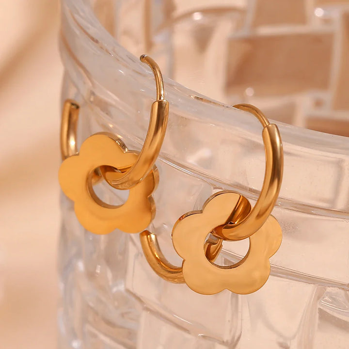 BowLift | Dainty Floral Huggie Hoop Earrings