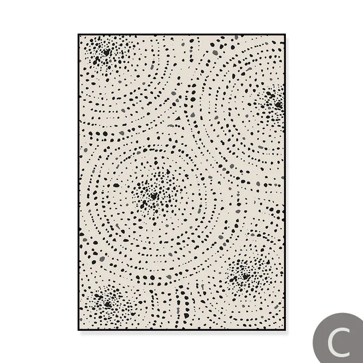 Sun Sea Circles Minimalist Line Art Black White Wall Art Fine Art Canvas Prints Pictures For Modern Living Room Bedroom Home Decor | Bowlift