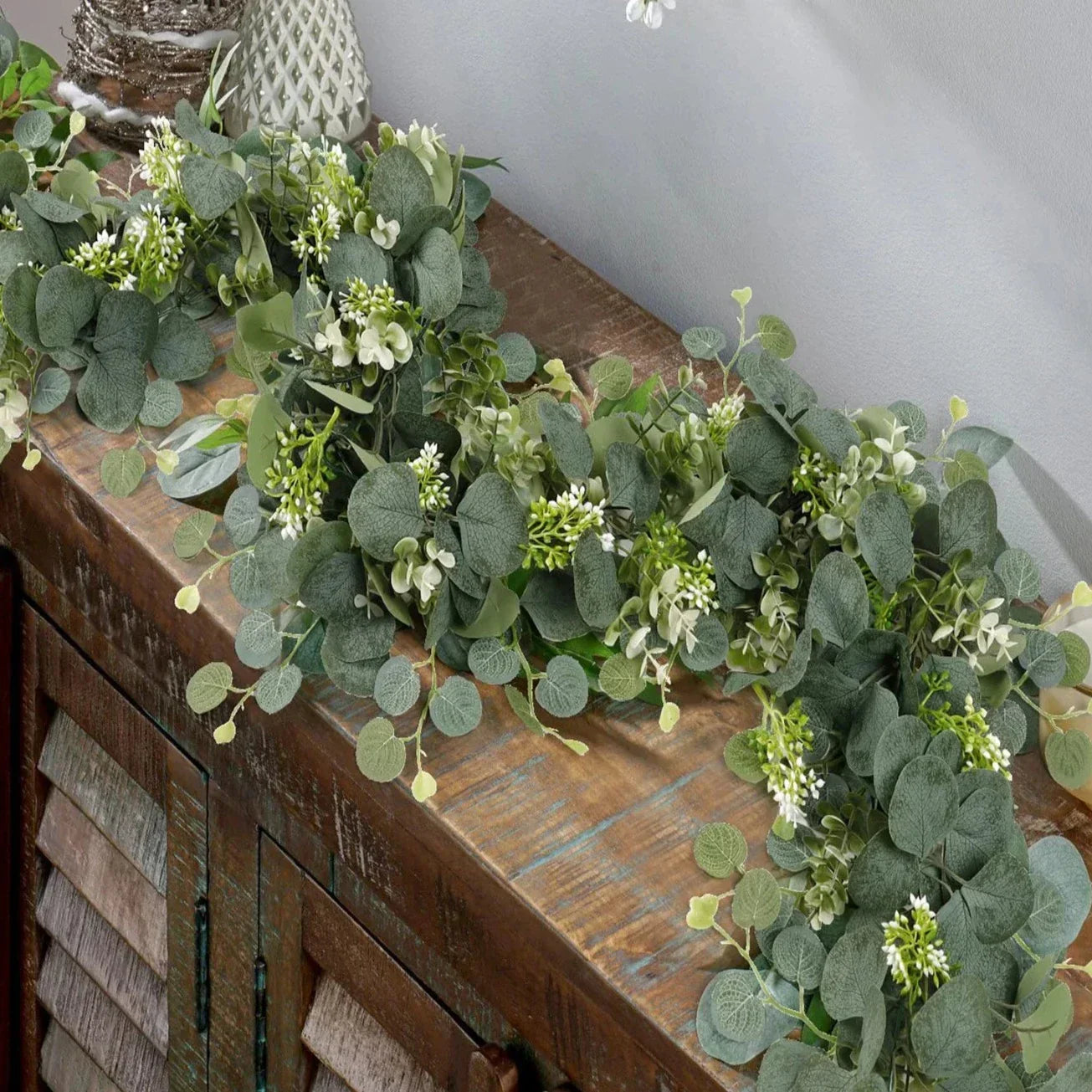 BowLift | Garland - EucaGreen - Artificial Eucalyptus - 2-piece Set