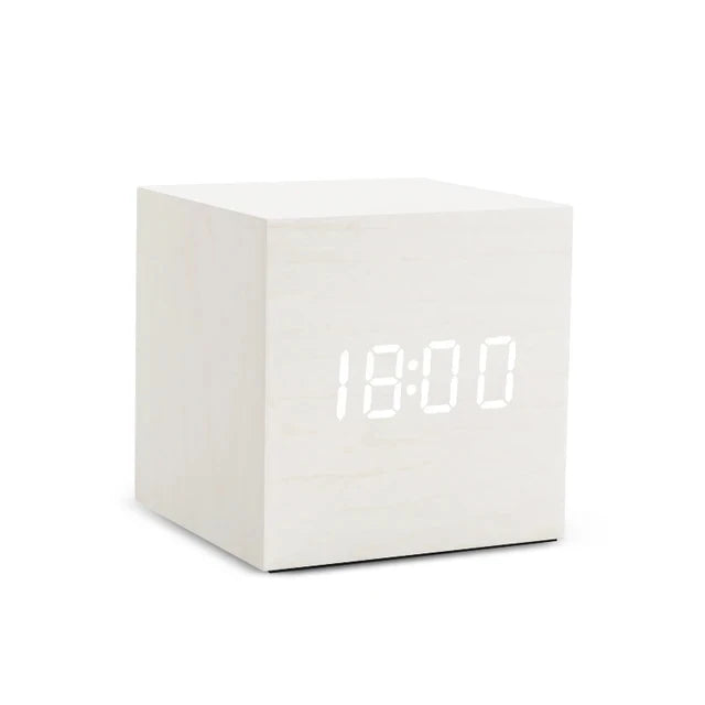Wooden LED alarm clock with temperature display, digital time display and minimalist design – Perfect for bedroom and office | Bowlift