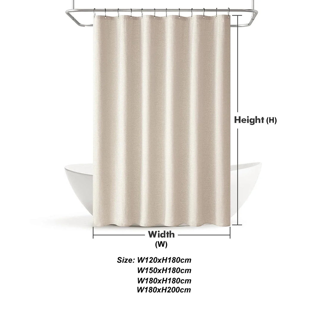 Luxurious shower curtain made of linen – Waterproof and thick artificial linen Bowlift