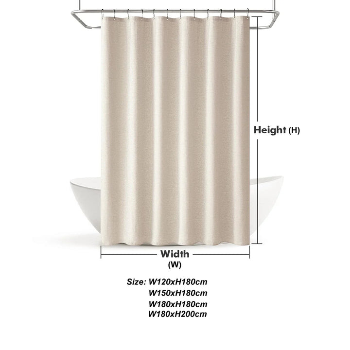Luxurious shower curtain made of linen – Waterproof and thick artificial linen Bowlift
