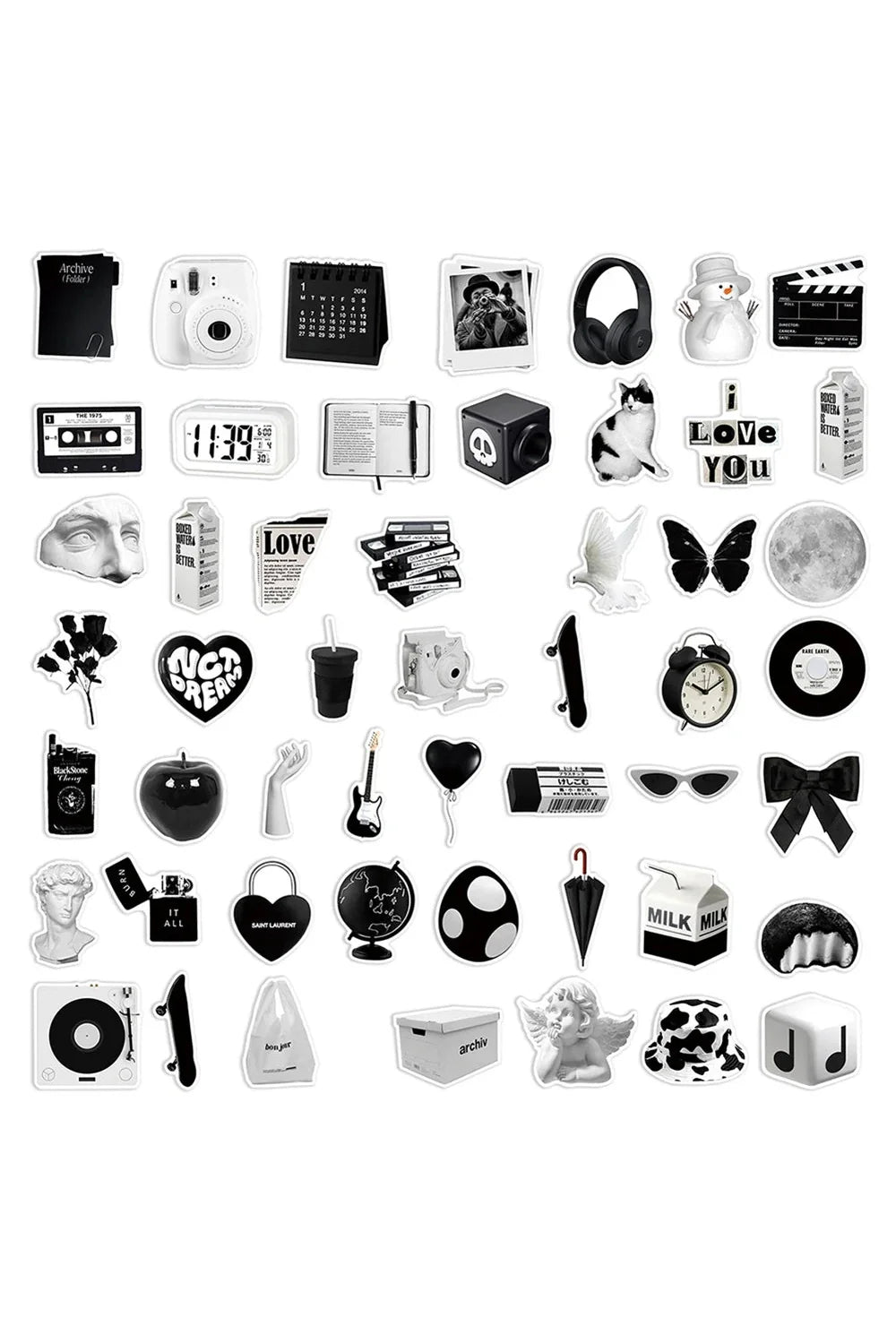 Black White Cartoon Sticker | Bowlift