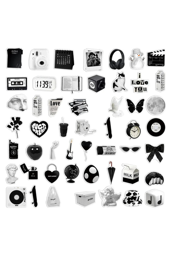 Black White Cartoon Sticker | Bowlift