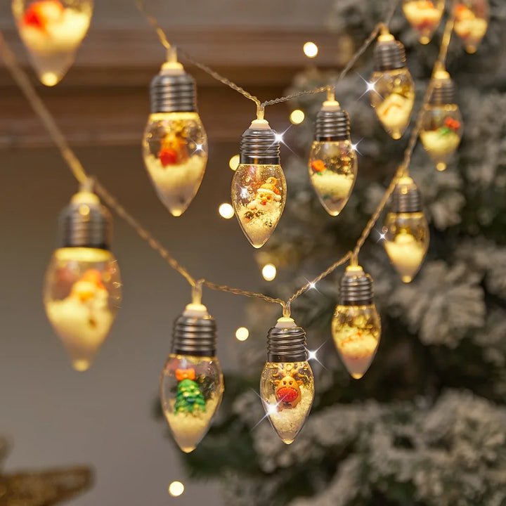 BowLift | LED Snowball String Lights “FrostyGlow” | 2 m | 10 LEDs | Battery operated | Christmas & New Year's decoration