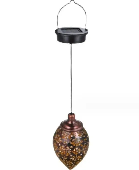 BowLift | Lumivis SolArt Solar Garden Lantern Drop Shape | Waterproof & Projection Effect | Metal | For Balcony, Terrace & Outdoor Area