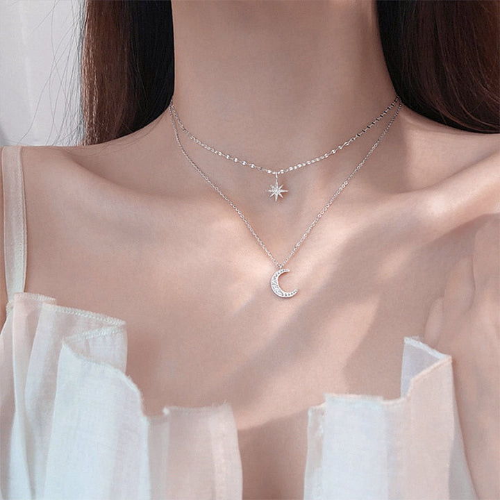 BowLift | Dreamy Wings Silver Double Layer Necklace