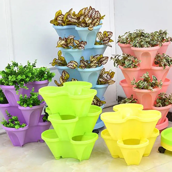 BowLift | Stackable Plant Tower for Herbs and Vegetables – Vertical Garden Plant Pots for Indoor and Outdoor