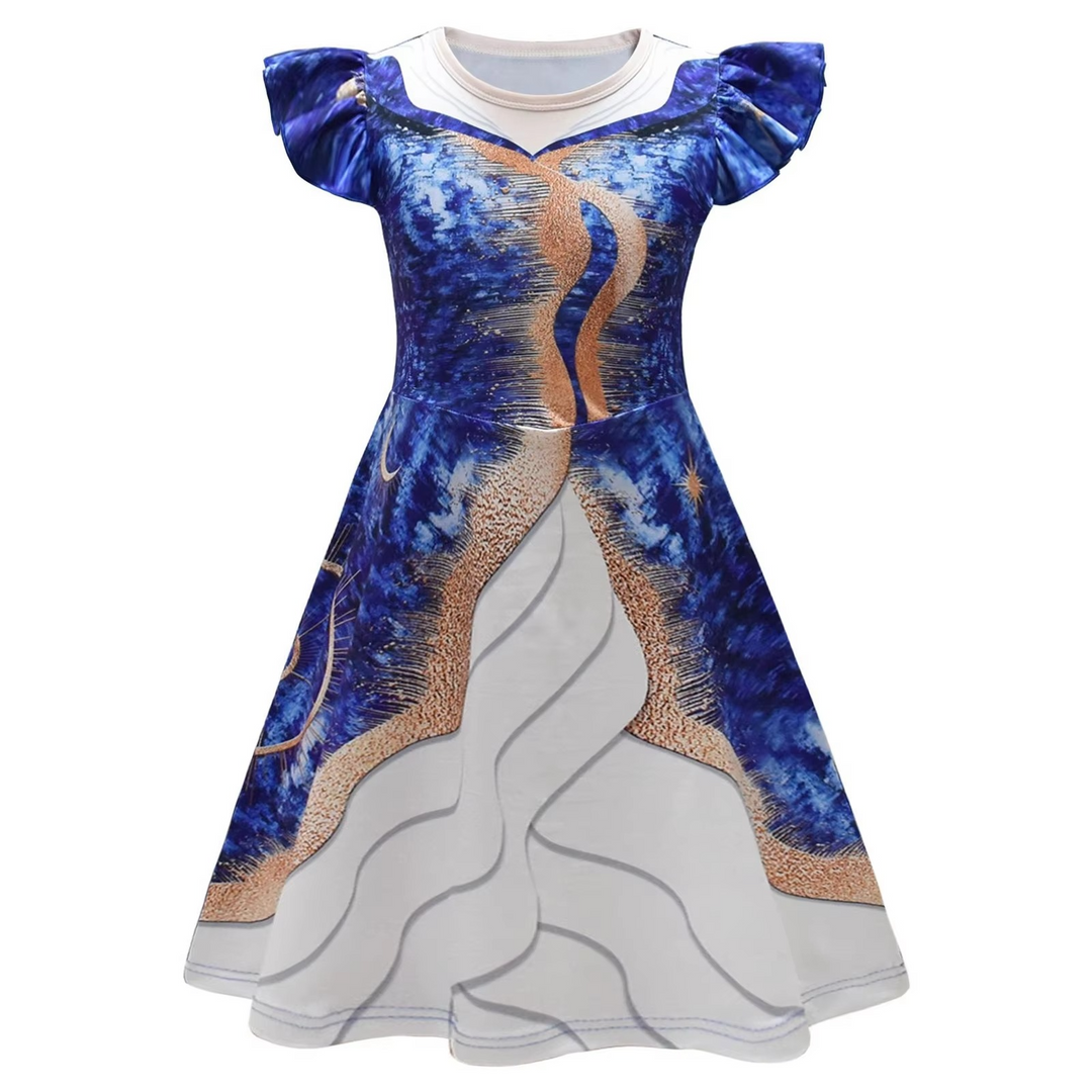 BowLift | Kids Witch Costume Dress with Flying Sleeves and 3D Printed Skirt for Halloween and Cosplay