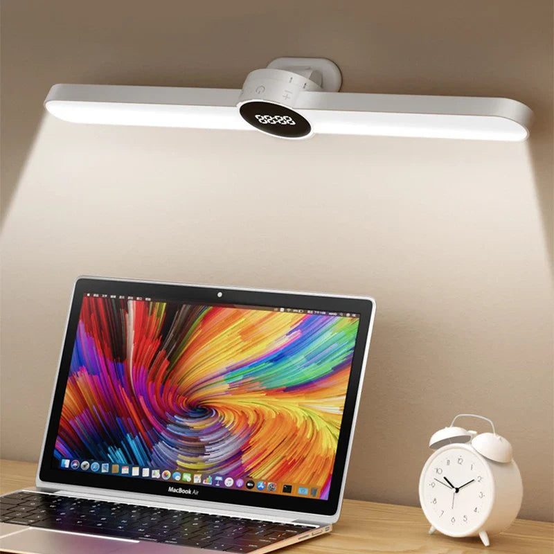 BowLift | LED Desk Lamp ClarioMag | With Clock & Alarm | Magnetic & USB Rechargeable | Steplessly Dimmable | 35 cm