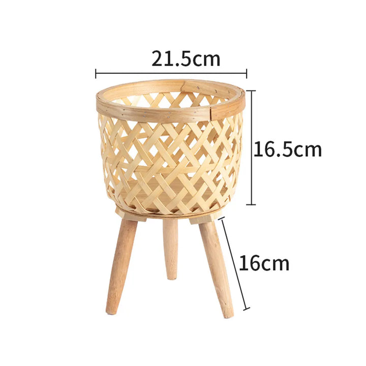 BowLift | Handcrafted Bamboo Woven Flower Pot with Stand Plant Flower Display Storage Stand DIY Storage Children's Plant Pots Home Decor