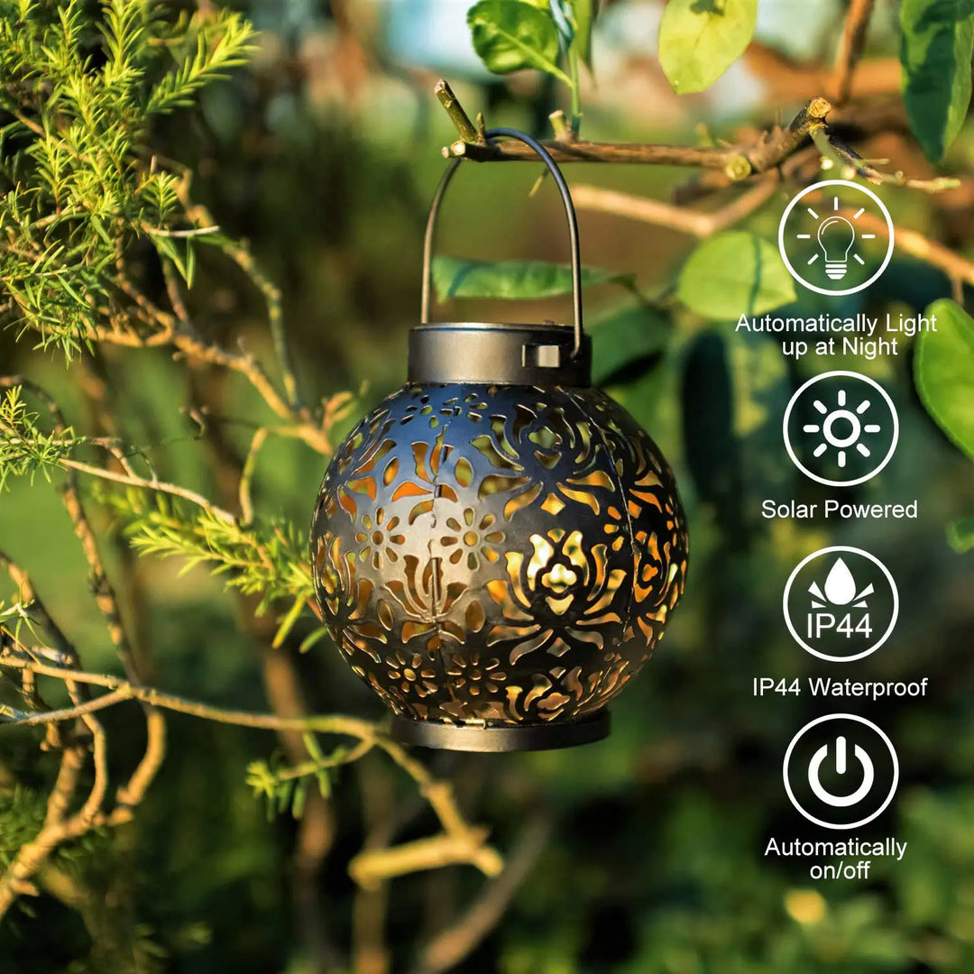 BowLift | Solivanta Light Art Solar Garden Hanging Lantern | Iron Art with Projection Effect | Waterproof | For Tree, Balcony & Terrace