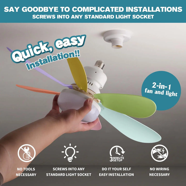 BowLift | Socket Ceiling Fan with Light