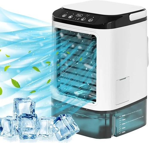 Portable Desktop Air Conditioner Fan – Dual Spray Ultrasonic Humidifier, 3-Speed Silent Air Cooler with Night Light for Home | Bowlift