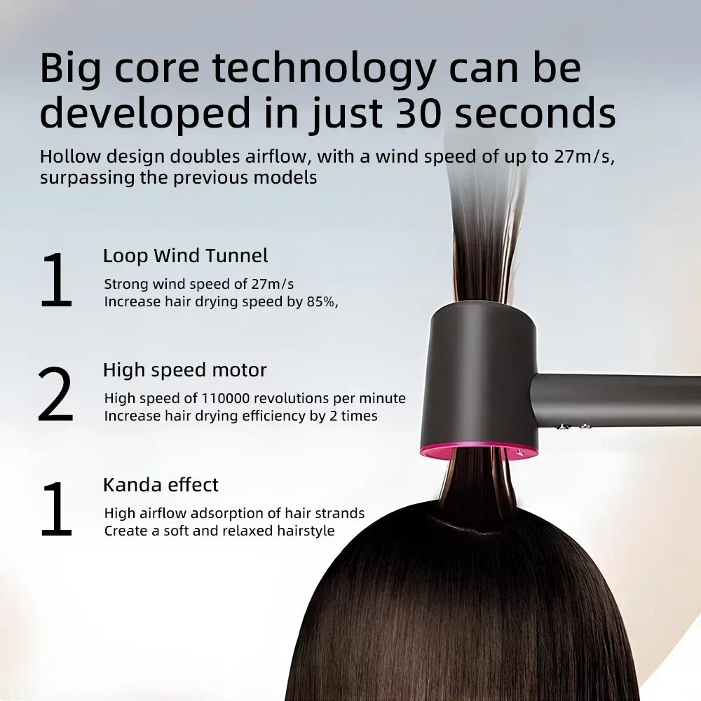 BowLift | Ion Hair Dryer | 200 Million Negative Ions | Intelligent Temperature Control | 110,000 RPM