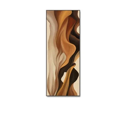 Modern Abstract Shades Of Brown Beige Vertical Format Wall Art Fine Art Canvas Prints Pictures For Foyer Living Room Hallway Nordic Home Decor | Bowlift