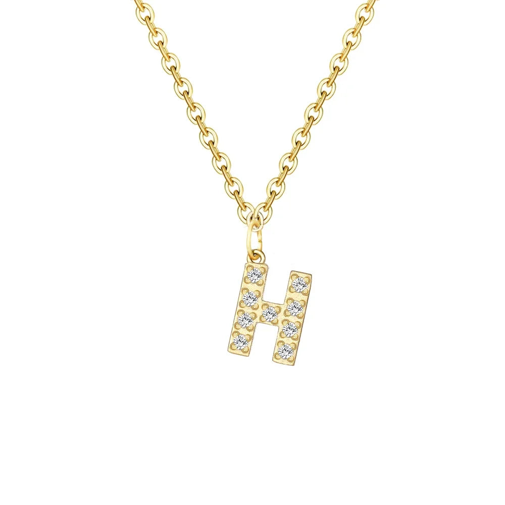 BowLift | Dainty Zircon Letter Initial, Number, Symbol Chain Necklace