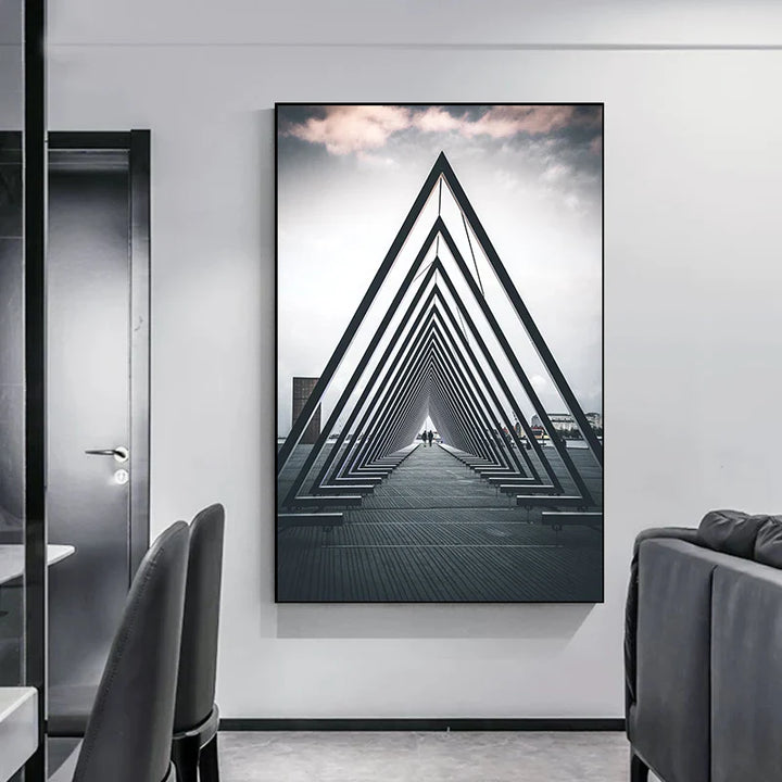 Minimalist Abstract Architectural Wall Art Fine Art Canvas Prints Posters Pictures For Modern Apartment Living Room Home Office Decor | Bowlift
