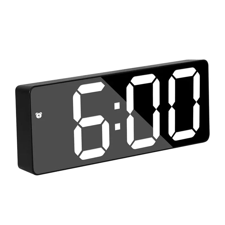Modern Electronic Mirror Alarm Clock with LED Display, Alarm Function and Temperature Display – Stylish Digital Clock for Bedroom and Office | Bowlift
