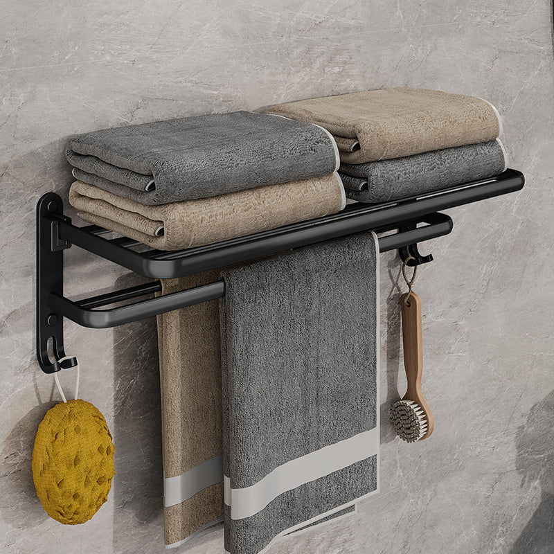 BowLift | EasyFold Black Wall-Mounted Folding Towel Rack – Space-Saving & Stylish Bathroom Storage