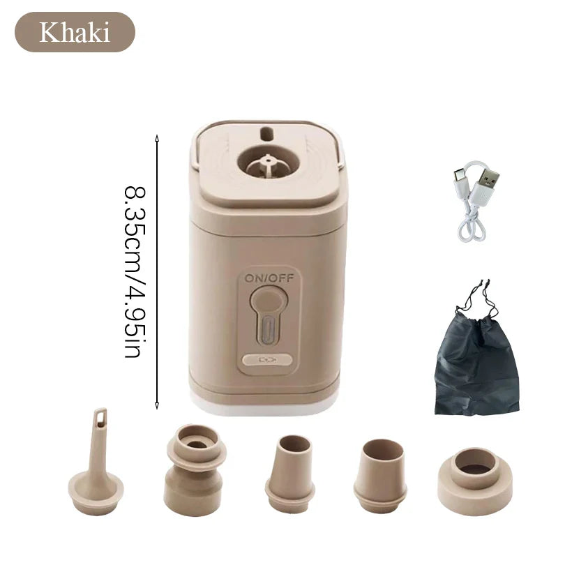 Mini air pump USB-C with 5 nozzles – 200 L/min | Bowlift