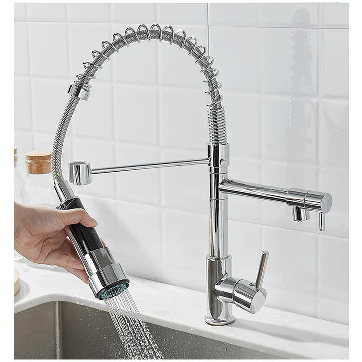 Faucet with Double Outlet – High-Quality Faucet for Flexible Washing, Easy Installation, Ideal for Modern Kitchens, Swiveling and Durable | Bowlift