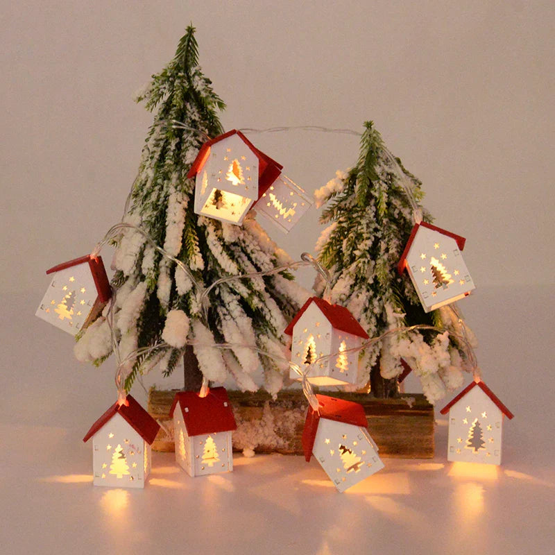 Bright Wooden Christmas Tree Decoration – LED String Lights for Festive Illumination | Bowlift