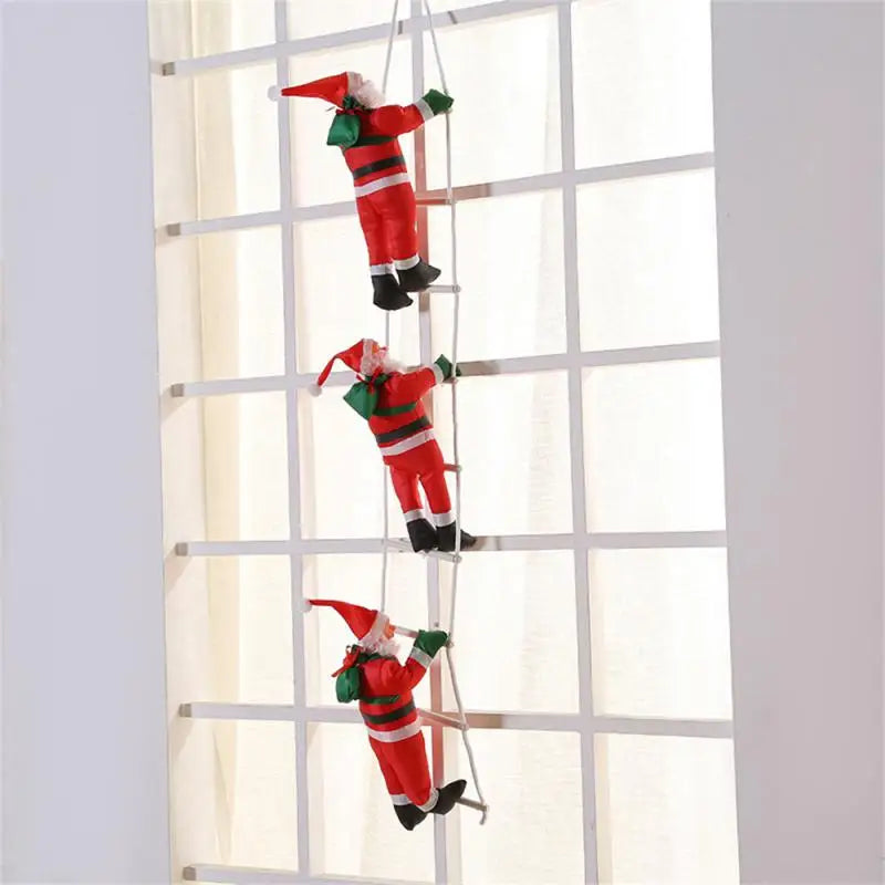 Climbing Santa Claus decorative figure for hanging – Festive window decoration for Christmas, hanging Christmas decoration for living room and windows | Bowlift