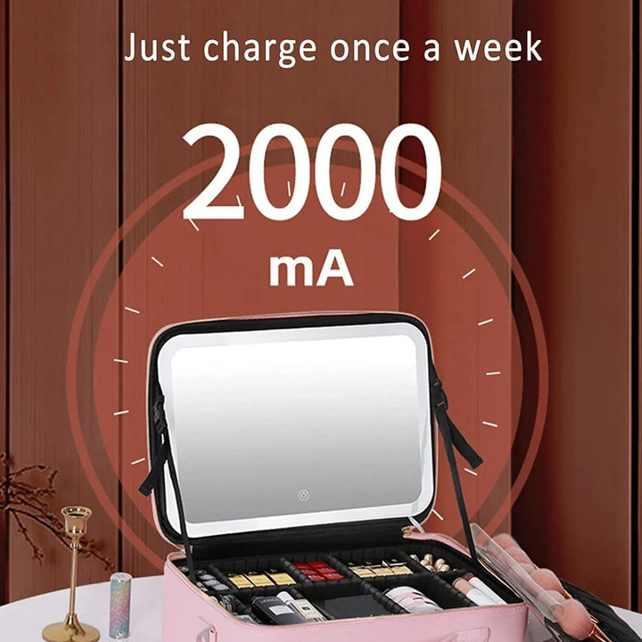 BowLift | Travel Cosmetic Case LED Mirror Makeup Bag