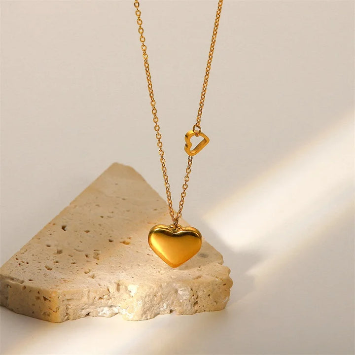 BowLift | Dainty Heart Accented Heart Pendant Necklace