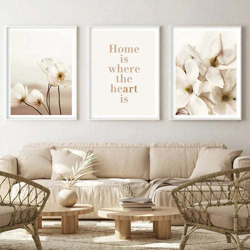 Simple Nature Floral Landscape Gallery Wall Art Fine Art Canvas Prints Minimalist Nordic Pictures For Living Room Scandinavian Home Decor | Bowlift