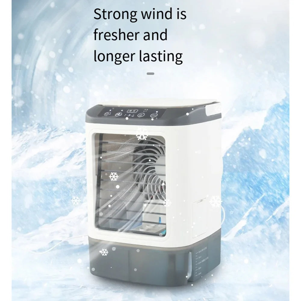 USB Portable Mini Air Conditioner Fan – 3-Speed Desktop Cooling Fan with LED Night Light, Air Cooler for Home, Office, and Camping | Bowlift