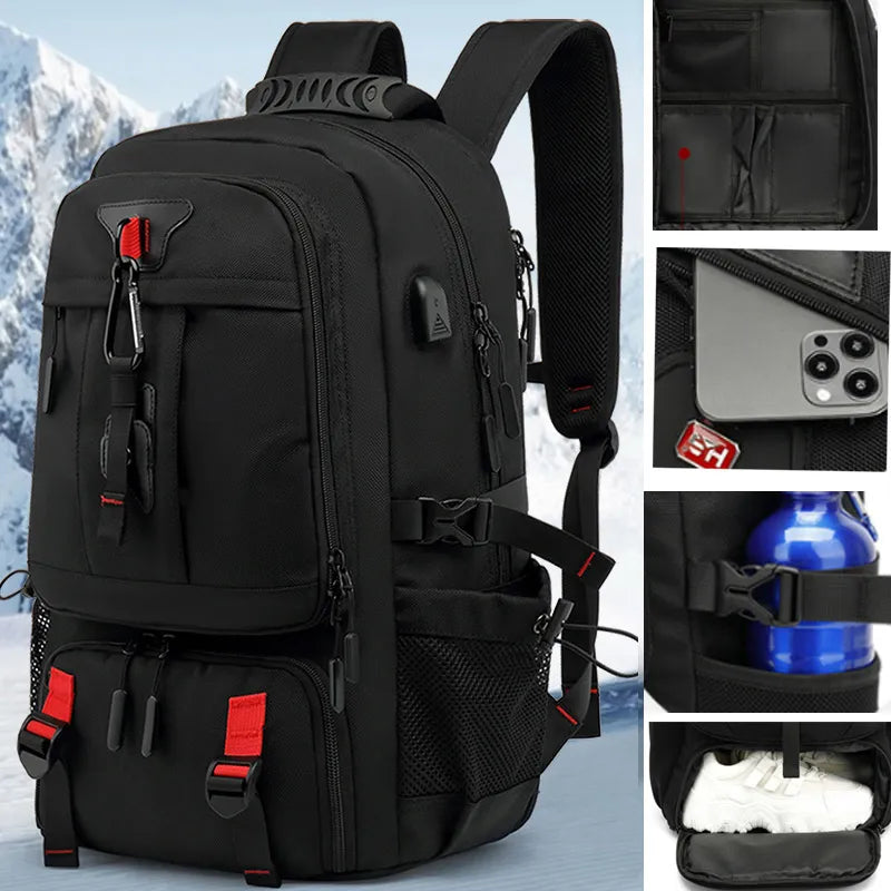 TechTrek Pro Explorer Backpack with USB port – 50L-80L travel capacity | Bowlift